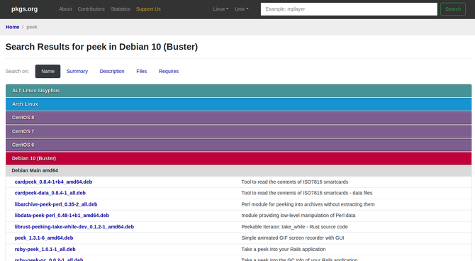 Download DEBs or RPMs from pkgs.org