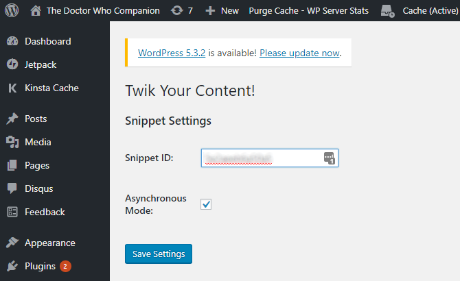 Install twik on your WordPress blog