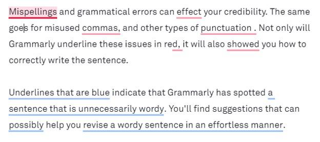 Grammarly example