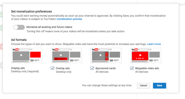 monetization preferences