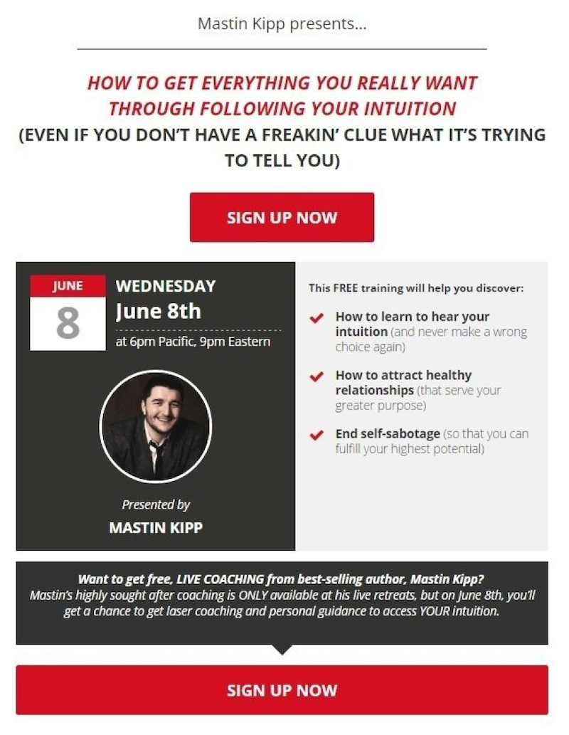 better webinar landing pages mastin kipp example