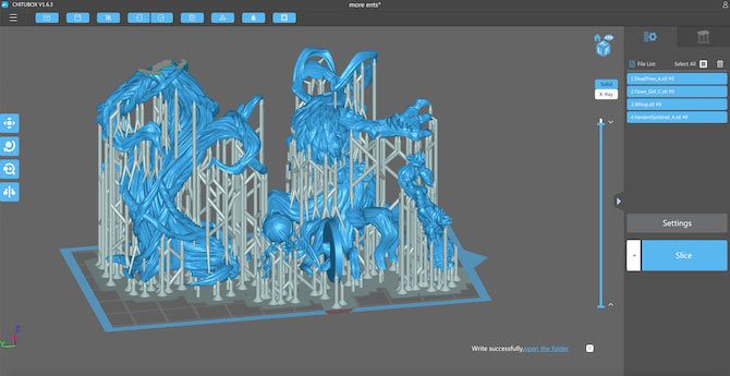 chitubox software screenshot with plate full of minis