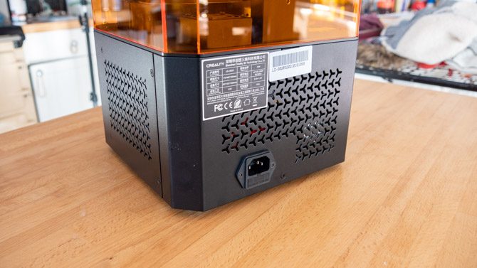creality ld-002r power socket at the rear