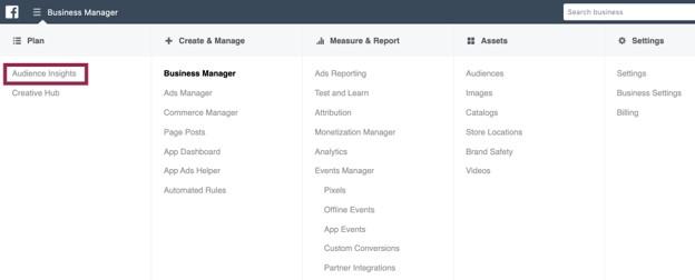 Facebook advertising's Audience Insights tool