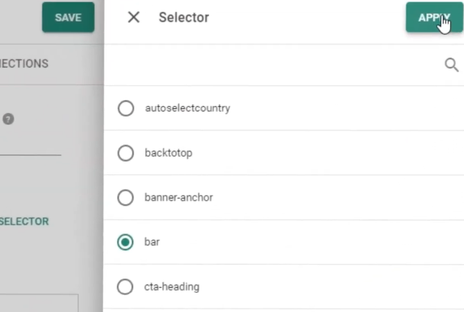 Select elements on your site to be switched with variants