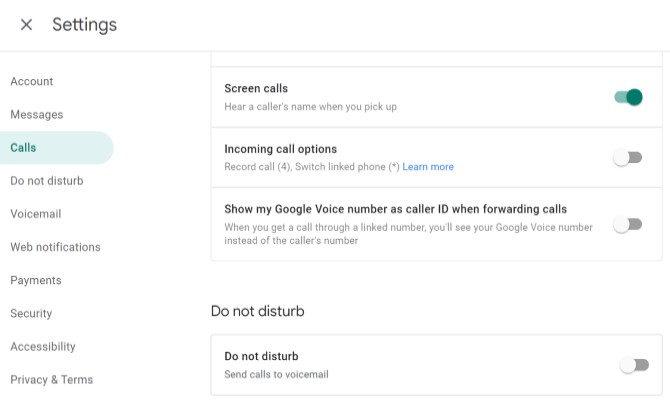 Google Voice Screen Calls