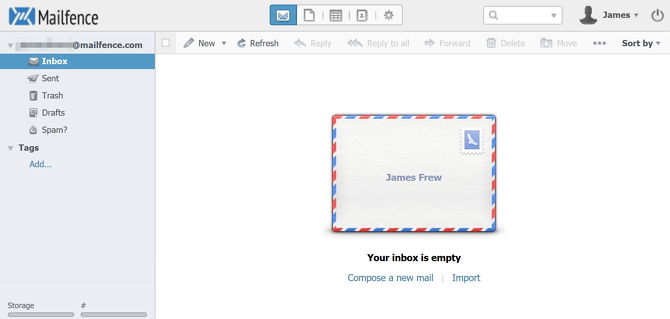 Mailfence Web Inbox