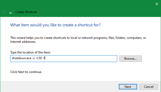 Windows Shutdown Shortcut