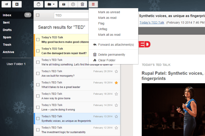 Rainloop email interface