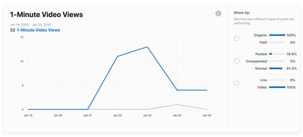 Facebook video views graph