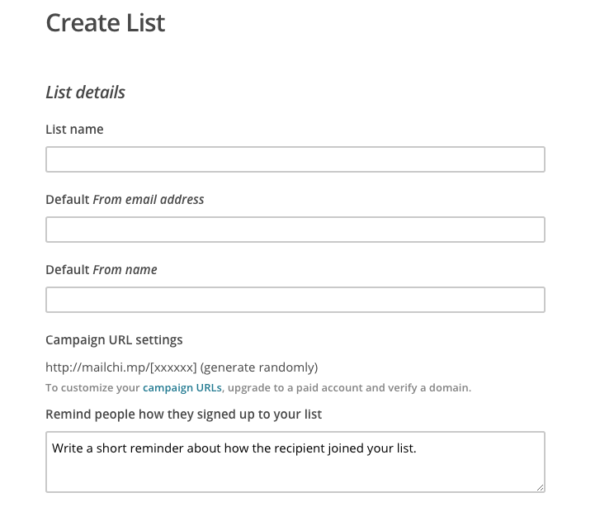 create list