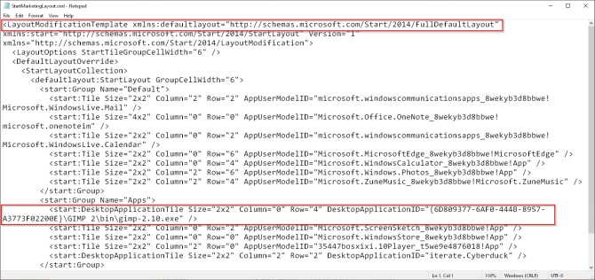 start layout code in windows 1809