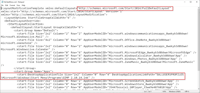 start layout code in windows 1803