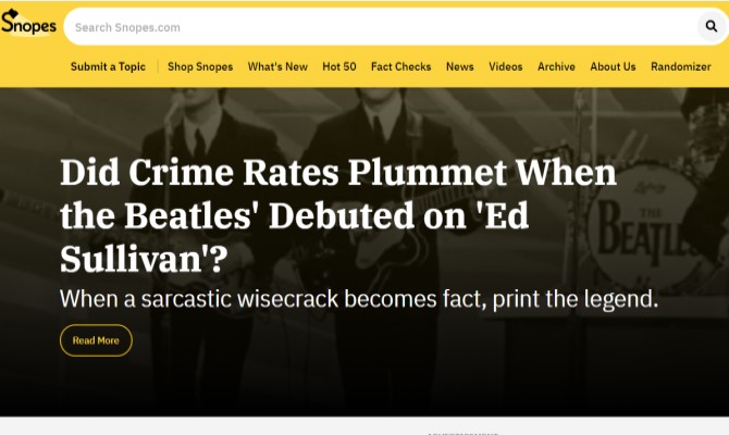 Snopes Funny News Sites