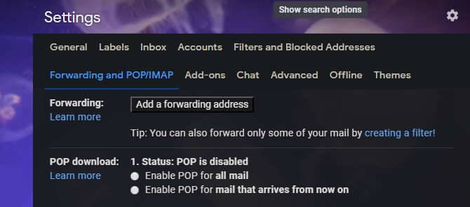 Gmail Forwarding Address