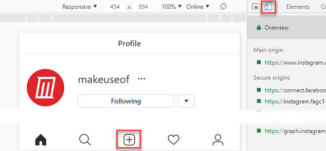 Post to Instagram mobile web