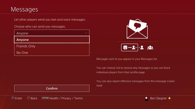 PS4 Message Privacy