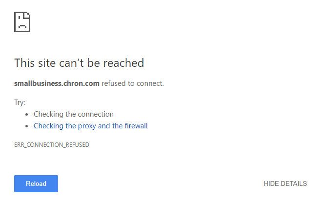 Chrome Connection Refused