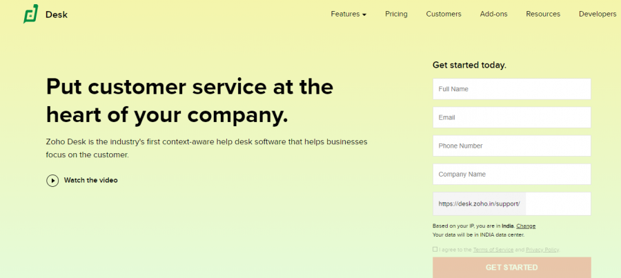Zoho help desk software