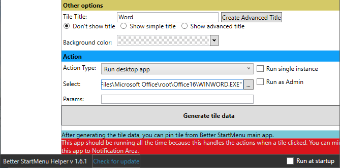 windows 10 custom live tile better startmenu actions