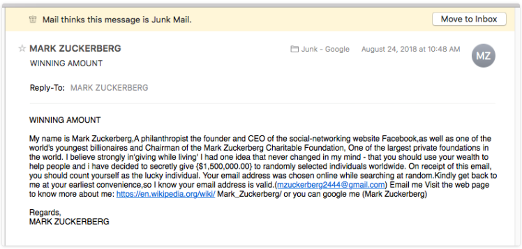 cold email spam email