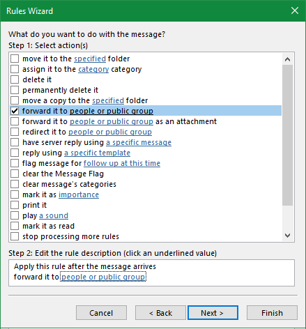 Outlook Select Forward People