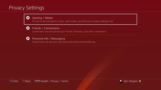 PS4 Privacy Options