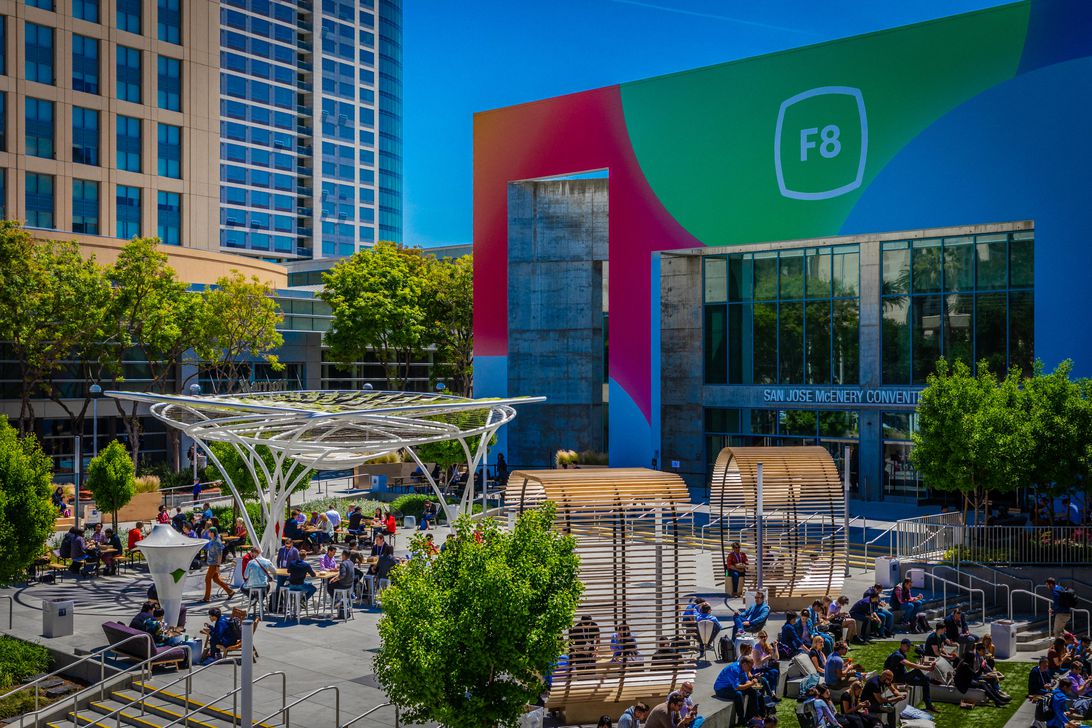 The scene outside Facebook's F8 conference