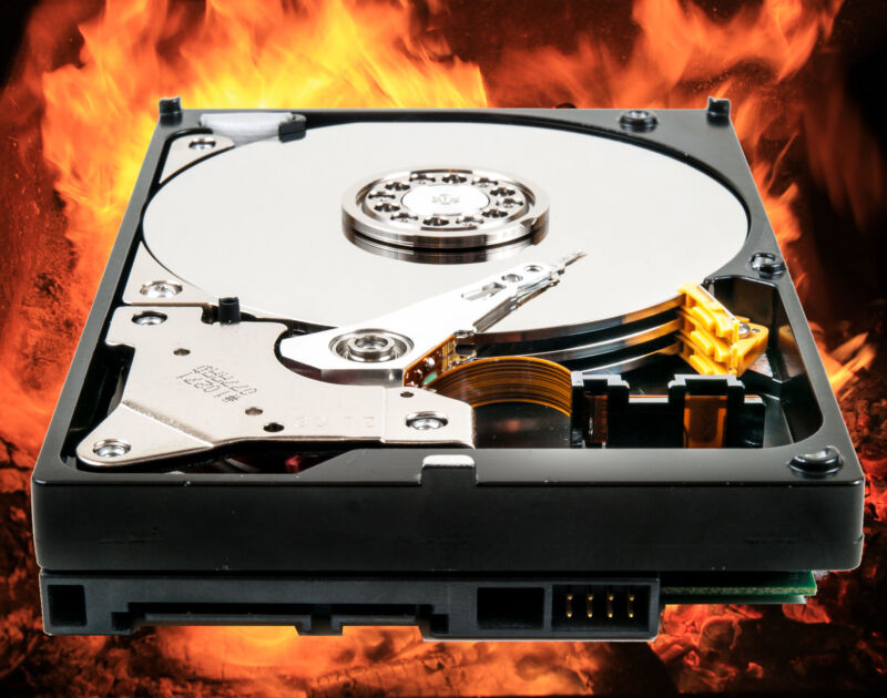 Ars Technica does not recommend removing the protective cover from your hard disk or setting it on fire in production settings.