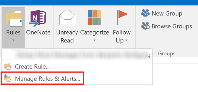Outlook Manage Rules & Alerts