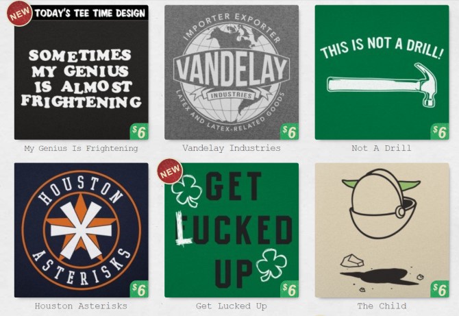 6 Dollar Tees Cool T-Shirts Sites