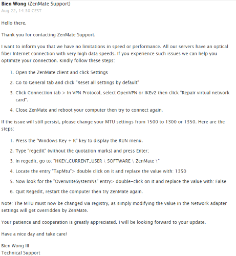 ZenMate VPN Review: Meditating on Your Privacy ZenMate Review Support Fourth