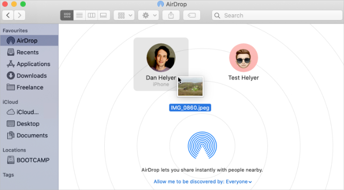 Drag and Drop for AirDrop in Finder