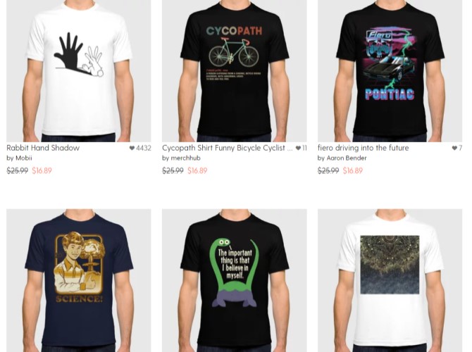 Society6 Cool T-Shirts Sites