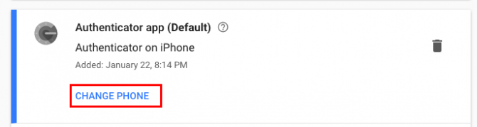 Google Authenticator change phone