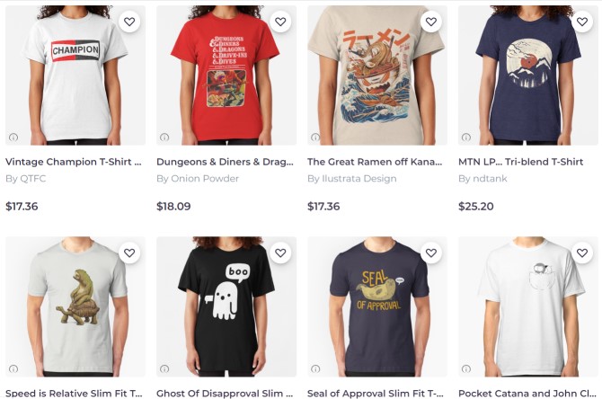 Redbubble Cool T-shirts Sites