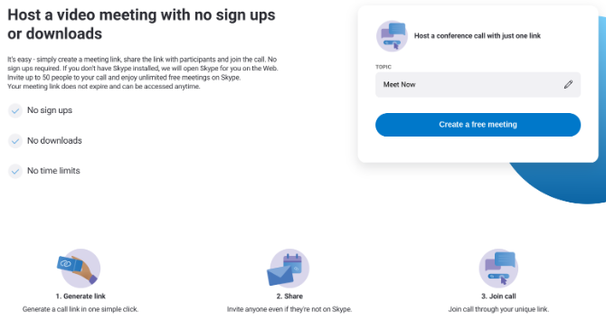 Microsoft Skype Meet Now is a new free, unlimited time version of the popular video calling app