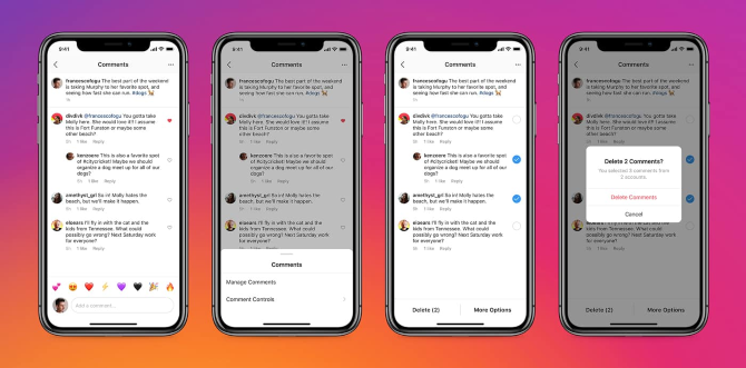 bulk delete Instagram comments