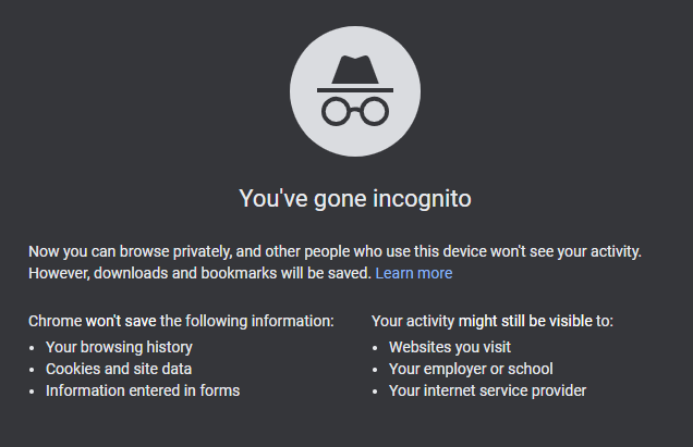 Chrome Incognito Window