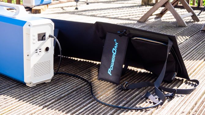 Kickstand on the rear of SP150 solar panels