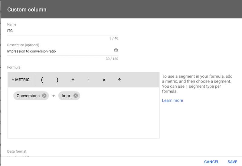 google ads optimization conversions/impressions