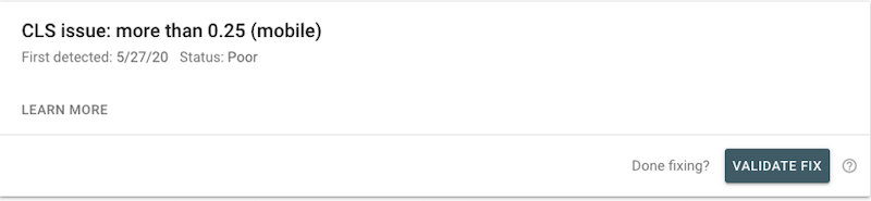 google page experience algorithm update core web vitals CLS issue