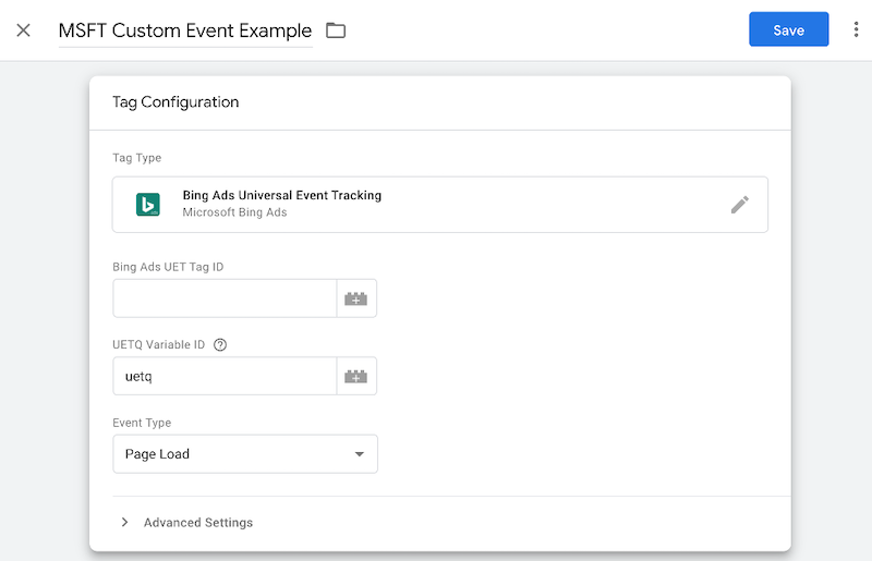 microsoft ads event tracking conversion tracking tag configuration