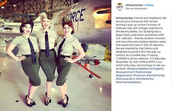 free november marketing ideas veterans day popup concert