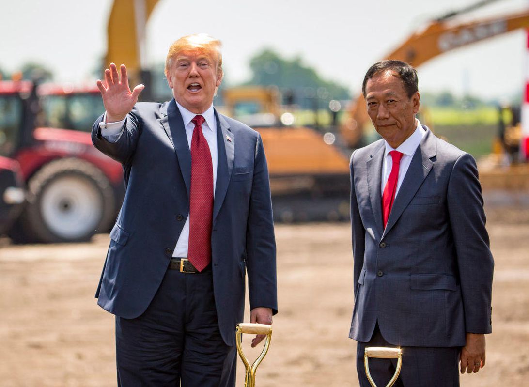 President Donald Trump attends Foxconn groundbreaking