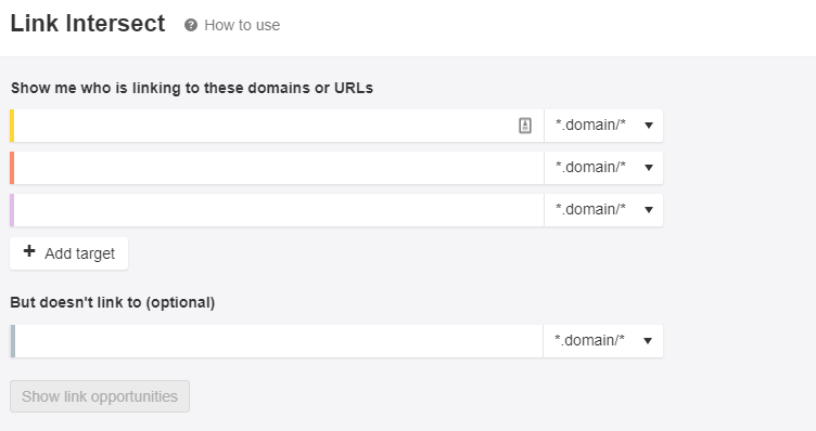 ahrefs link intersect