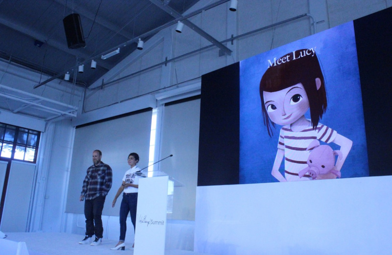 Pete Billington and Jessica Shamash talk about Lucy at the Virtual Beings Summit in San Francisco, California, in August 2019.