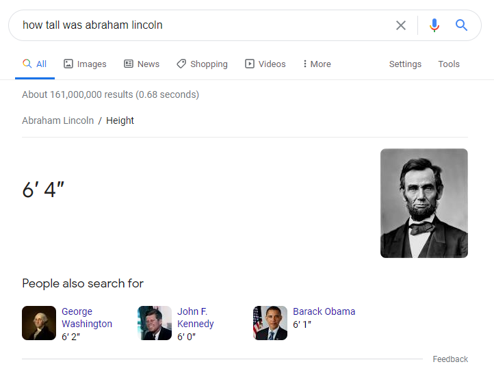 how tall was abe lincoln