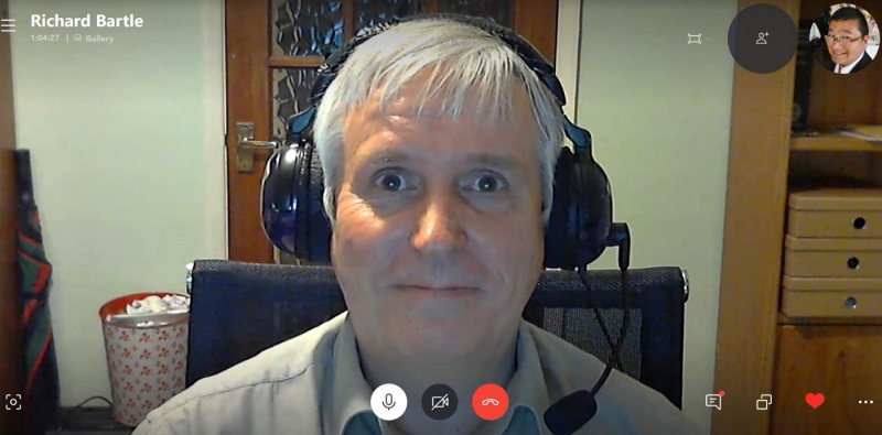 This may be Richard Bartle on Skype. Or maybe his virtual character.