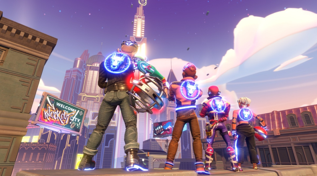 Four players are ready to play Balls-Up.